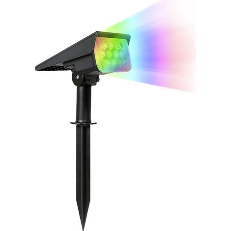 (4PCS-RGB) Lampe solaire à énergie solaire, température de lumière réglable, lampe solaire de jardin extérieure IP65, projecteur solaire ultra-lumineux (1/5)