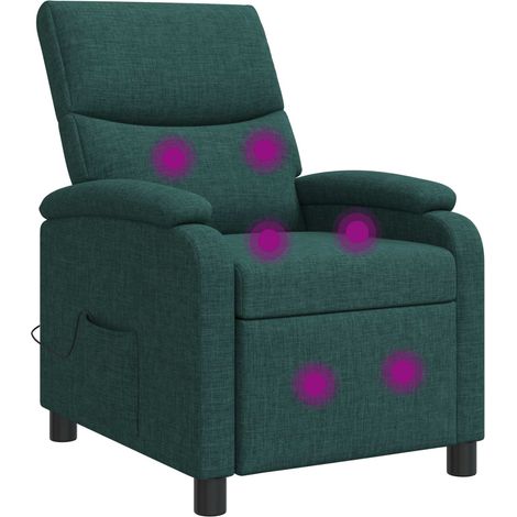 Fauteuil de massage inclinable Vert foncé Tissu (1/5)