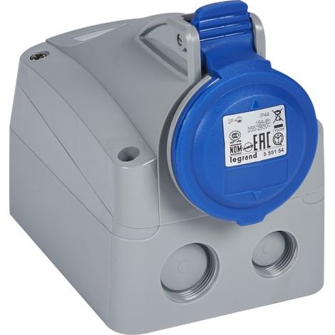 Legrand 555154 Aufputzsteckdose p17 200/250V 16A 2P+E