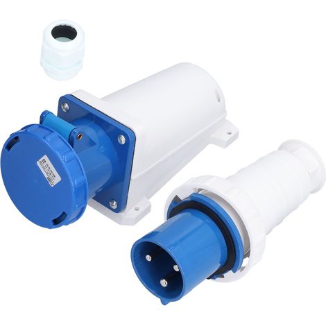 Industrieller wasserdichter Kabelstecker, 3-phasig, 3-polig, 2P+E, 220–250 V, 63 A (1/5)