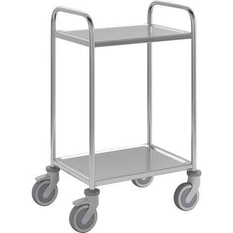 FRANKEL kaiserkraft, Chariot de service en inox, 2 niveaux, (1/5)