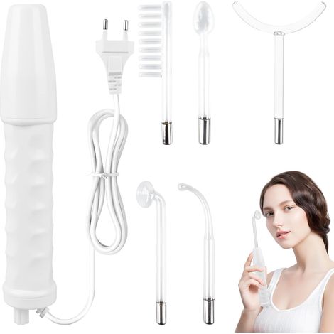 Bâton à haute fréquence pour le visage, machine à haute fréquence pour le visage, paroi haute fréquence avec 5 sondes, appareil portable à haute fréquence, appareil de massage du visage (1/5)
