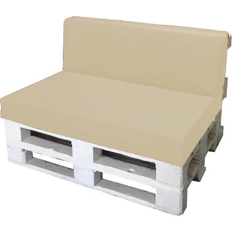 Cuscini per Pallet 120x80cm Seduta e Schienale in Poliestere Avalli Beige (1/5)