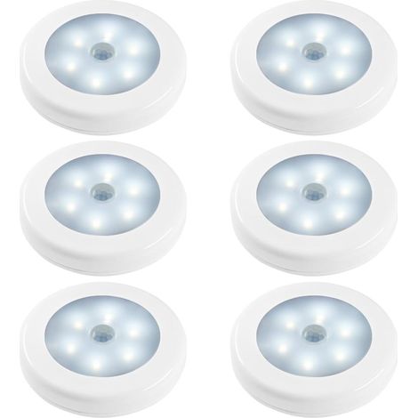 Motion Sensor Night Lights, 6 Pack, Action Activated LED Light Sensor Lights for Darkness in Bedroom, Toilet, Kitchen, Hallway, Closet, Wardrobe, Staircase [Energy Class A] (1/5)