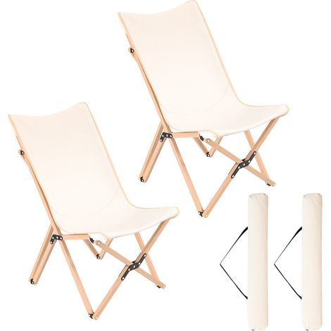 Set di 2 sedie da giardino pieghevoli 51 x 72,5 x 92,5 cm comfort ottimale stile moderno bambù beige 200019598