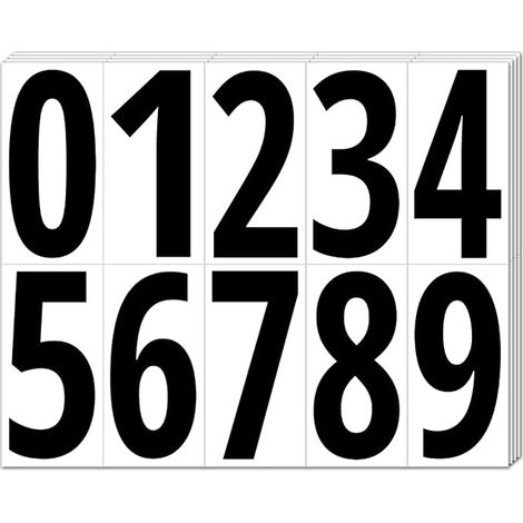 Chiffres Adhesifs Autocollants Numero Exterieur, Noir (1/3)
