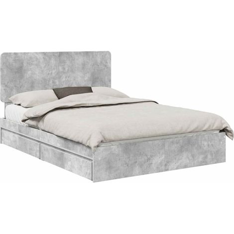 Maison Exclusive - Aufbewahrungsbett Beton Grau 150 x 200 cm Holz