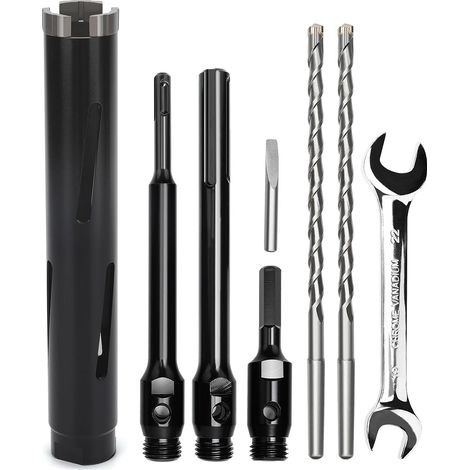 Couronne de forage 42 mm, longueur utile 200 mm avec codage Sds Plus, 220 mm, Sds max 220 mm, codage hexagonal 110 mm, pointe de centrage 10 x 240 mm, pour maçonnerie (1/5)