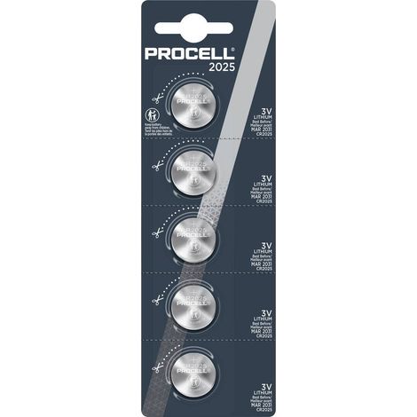 PROCELL Batteria a bottone CR 2025 3.0 V 5 pz. 165 Litio