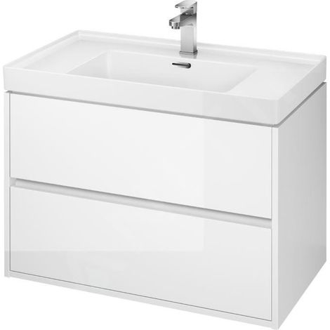 Cersanit Crea - Meuble-lavabo, 53x79x45 cm, 2 tiroirs, blanc S924-004 (1/2)