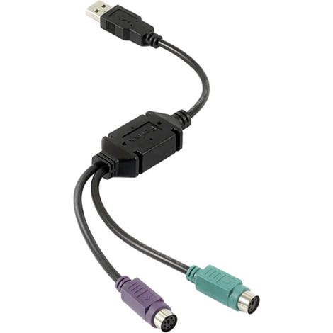 Perixx USB 2.0 Y-Kabel [1x USB 2.0 Stecker A - 2x PS/2-Buchse] PERIPRO-401 B 0.15 m