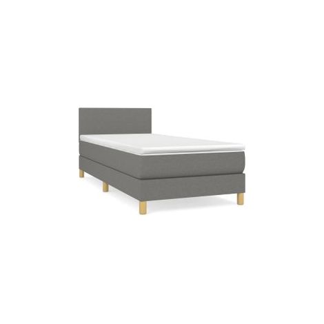Sommier à lattes de lit avec matelas Gris foncé 80x200 Tissu (1/5)
