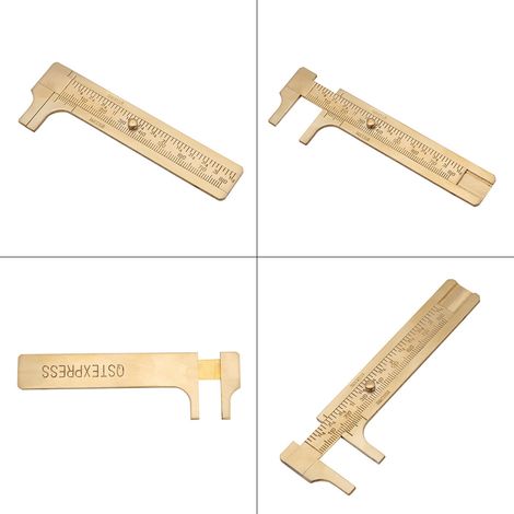 Règle coulissante en laiton 1 pièce, pied à coulisse vernier, outil de mesure double échelle mm/pouces (80 mm) (1/5)