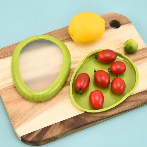 Aufbewahrungsbehälter,Set mit 4 Silikon-Aufbewahrungsboxen für Obst und Gemüse für den Kühlschrank,Silikon-Aufbewahrungsbox für Avocados (1/4)