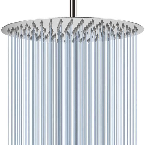 Regenbrause 40.5cm Edelstahl, Hochdruck Duschkopf mit Kugelgelenk, Wand/Deckenmontage, Chrom (1/5)