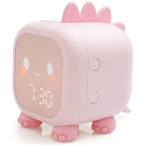 Kinder Lichtwecker Mädchen, Digitaler KinderWecker für Mädchen Jungen mit Sonnenaufgangssimulator, Snooze-Funktion, Ohne Ticken Lautloser Wecker für Jungs Mädchen (Rosa) (1/5)