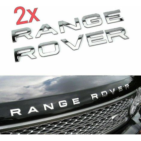 Chrome Range Rover Front Grill Bonnet Badge Emblem Bonnet And Back Boot Lettering Badge (pack Of 2) (1/5)