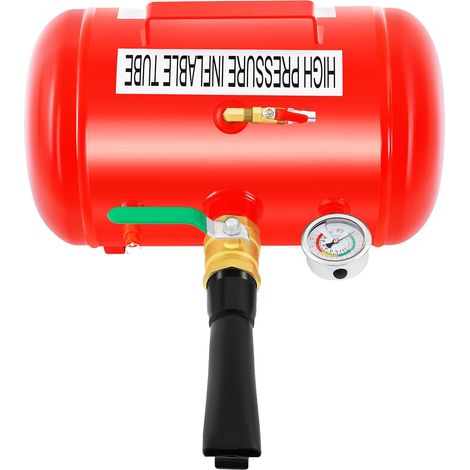 Gonfiatore per pneumatici, capacità 20 litri, design portatile, rosso (1/2)