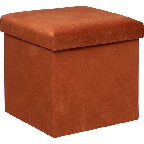 Pouf pieghevole in velluto lilou 38x38cm ambra - Atmosphera créateur d'intérieur