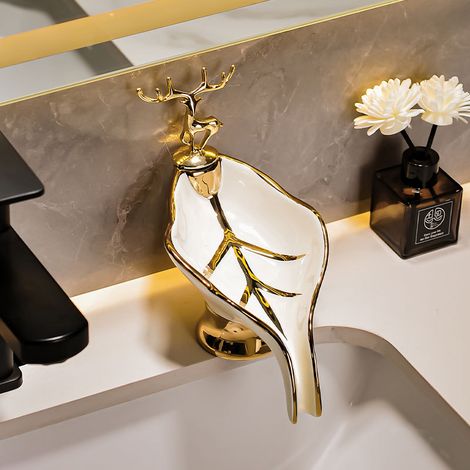 Boîte à savon créative avec égouttoir, support à savon sans perçage pour salle de bain, boîte de rangement pour savon à lessive, style luxe léger (1/2)