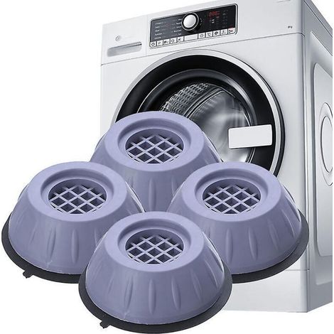 Patins antidérapants universels en caoutchouc pour pieds de machine à laver - Lot de 4 tapis anti-vibrations pour stabiliser les pieds de socle, adaptés aux machines à laver, sèche-linge et meubles (1/5)