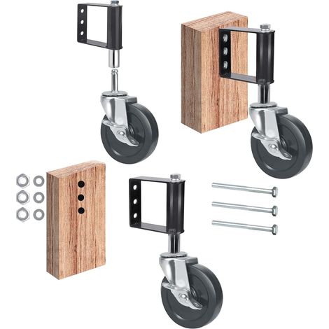 Gefederte Torlaufrolle Lenkrollen, 2 Stück Tor Stützrad Gefedert 360° Schiebetorrolle Rollen Schwerlast Transportrollen Lenkrolle Torrolle für Gartentor, Bauernhof, bis 100kg Tragfähigkeit (1/5)