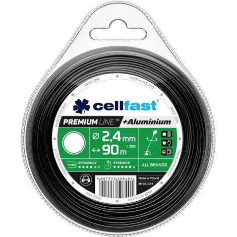 Fil Pour Débroussailleuse - 2,4 mm - 90 m - Rond - Renforcé Aluminium