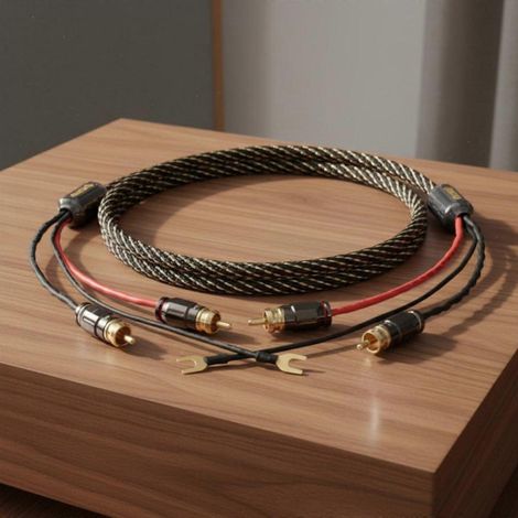Câble phono haute fidélité avec fil de terre pour platine vinyle et son haute fidélité (1/5)