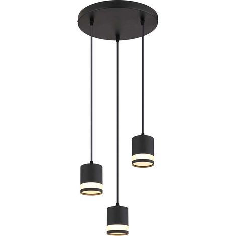 Pendelleuchte Hängelampe Esszimmerleuchte Küchenlampe schwarz 3 flammig LED