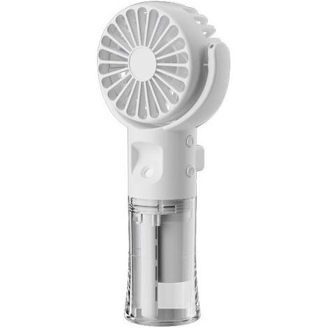 Ventilatore portatile ricaricabile con nebulizzatore a 4 velocità per viaggi e uso all’aperto, bianco (1/4)