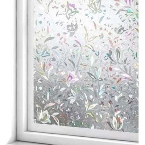 Film pour Fenêtre Film Electrostatique 45 cm × 200 cm Protége Intimité Anti-UV Décoratif Film Vitre Anti Regard Occultant avec Motif Tulipes Fleurs (1/4)