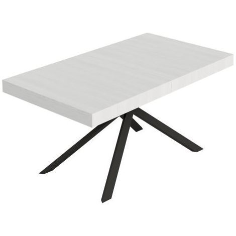 Tavolo Allungabile 160-244x80x74 cm Niket Bianco Frassino Gambe Antracite (1/5)
