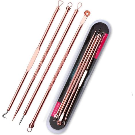 Outil d'extraction de points noirs, boutons et comédons - Kit anti-acné optimal - Traitement des imperfections, extraction des points blancs et élimination des boutons pour une peau du nez et du visag (1/5)