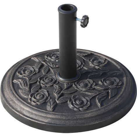 Base per Ombrellone da Giardino Ø45 cm 9 Kg in Resina con Finiture in Bronzo