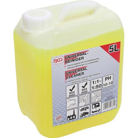 Bgs Technic – Liquide nettoyant universel 5L – Pour nettoyeurs haute pression et ultrasons – Excellentes propriétés de dissolution – pH 10 (1/2)