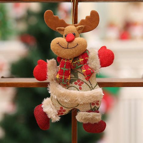 3 Pices Accessoires D'arbre De Nol Figurine De Nol Danse Vieil Homme Bonhomme De Neige Cerf Ours Tissu Poupe Pendentif Cadeau (style 3) (1/5)