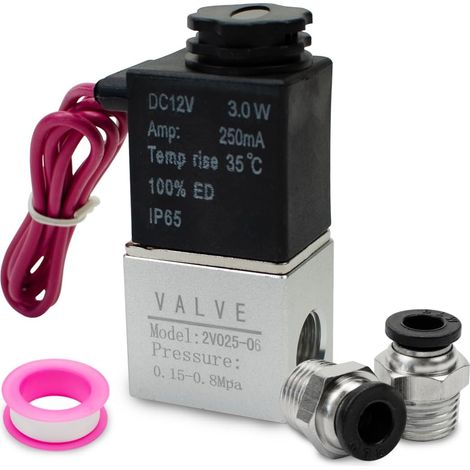 1 électrovanne électropneumatique,2 voies 2 positions,bsp 1/8,dc12v,0.15-0.8mpa,usage industriel (1/5)