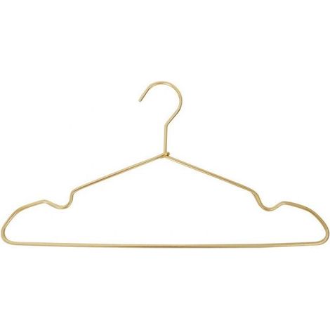Pack of 10 43cm Gold Metal Iron Clothes Hangers, Elegant and Quality, for Suits T-Shirts Shirts Jackets Dresses, Non-Slip Notches, Durable (1/5)