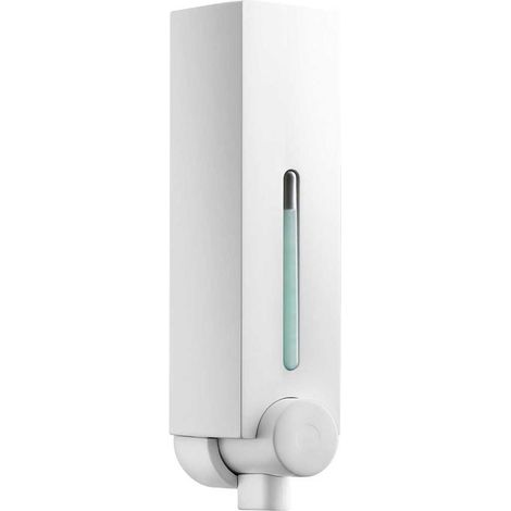 Euroshowers Mini Chic Single Square Liquid Soap Shampoo Gel Dispenser Pump White