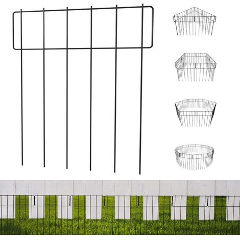 10 Pack ClôTure de Jardin Décorative, 17 In (H) X 13 In (L) Panneaux de ClôTure de Barrière pour Animaux en Fil Métallique Antirouille pour Chiens Lapins, Bordure de Jardin, Piquets de Sol pou (1/4)