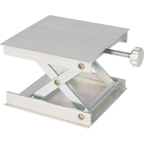 Cric da laboratorio, piattaforma di sollevamento in lega di alluminio 90 x 90 mm, tavolo di supporto da laboratorio, altezza regolabile da 20 a 85 mm, capacità di carico 5 kg