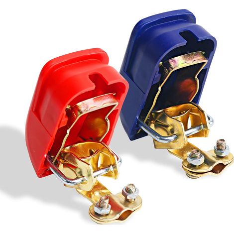 Pinces de Batterie 12V avec Capuchons - Pinces Rapides pour Batteries de Voiture, Connecteurs de Pôles - Installation Facile et Sécurisée, Idéales pour Tous Types de Véhicules (1 Paire)(Type 1) (1/5)