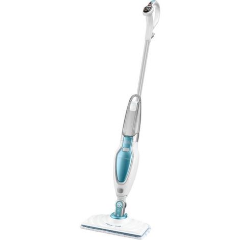 Black & Decker – Balai nettoyeur vapeur 3 en 1 1600W – Flux de vapeur constant à 72°C – 2 microfibres + accessoire tapis – Câble 6M (1/5)