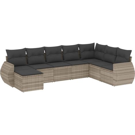Maison Exclusive - Set de sofás de jardín 8 pzas y cojines ratán (1/3)