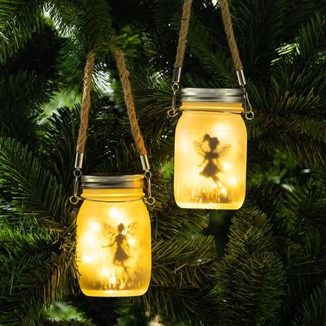 Lanterne solaire extérieure LED avec fée décorative