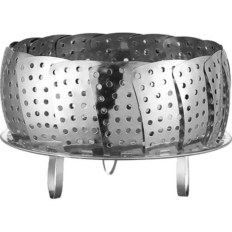 Panier vapeur en acier inoxydable, réglable et pliable, panier vapeur pour légumes, passoire extensible (1/5)