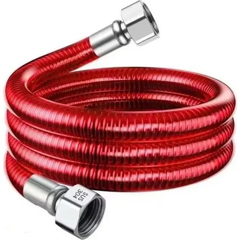 Tuyau flexible en acier inoxydable gris (60 cm), revêtement anti-brûlure, flexible de douche en PVC, accessoires de salle de bain (1/3)