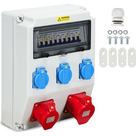 Randaco Quadro di distribuzione di potenza per edilizia Quadro di distribuzione a parete Presa di corrente CEE IP44 per cantiere 1X32A 1X16A 3x230V CON LS