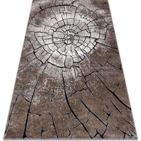 Modern Teppich COZY 8875 Wood, Baumstamm - Strukturell zwei Ebenen aus Vlies braun brown 80x150 cm