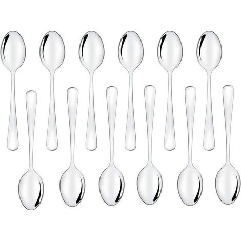 Kaffeelöffel, hochwertiger kleiner Kaffeelöffel aus Edelstahl für Kaffee, Tee, Dessert, 12,5 cm, 12 Stück (1/4)